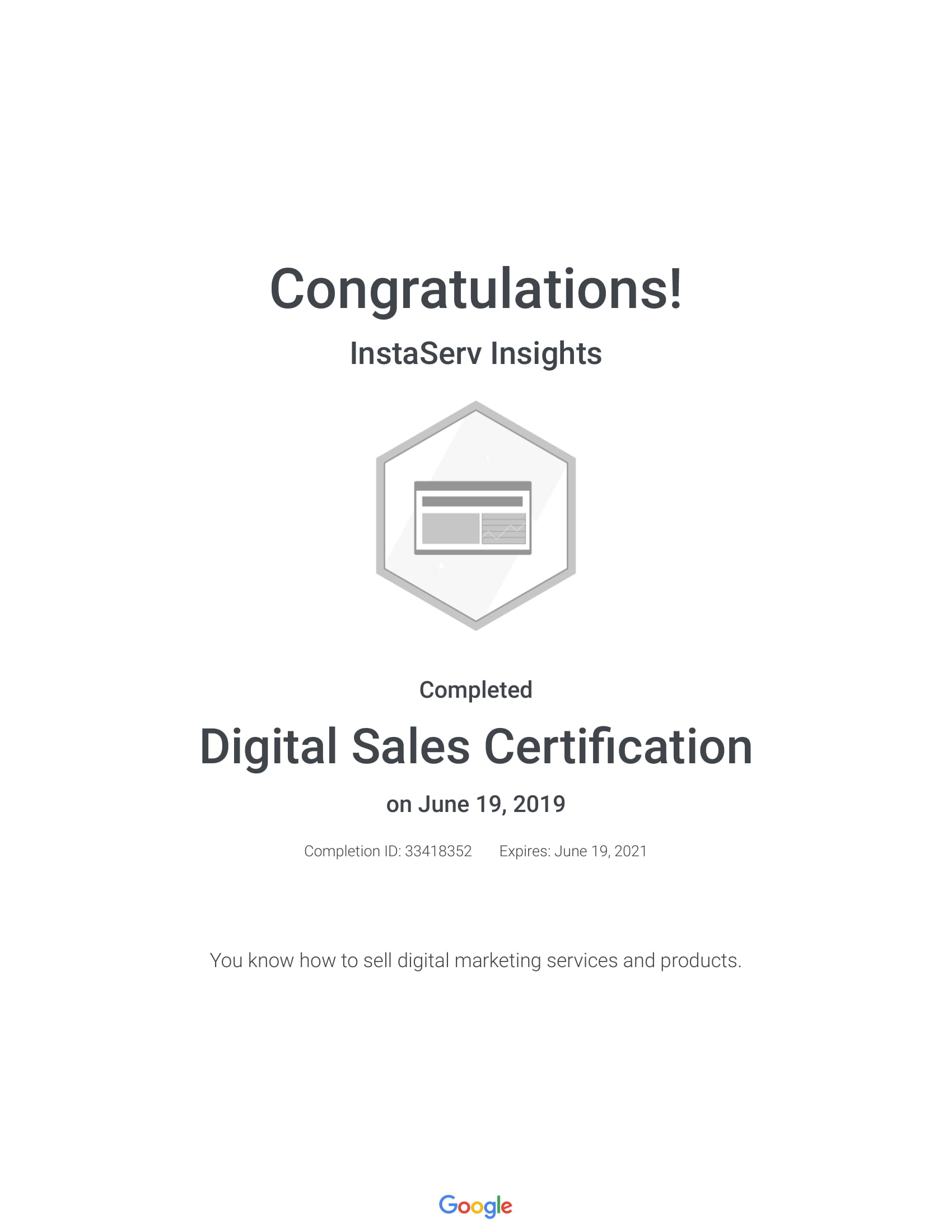 Digital Sale Certification
