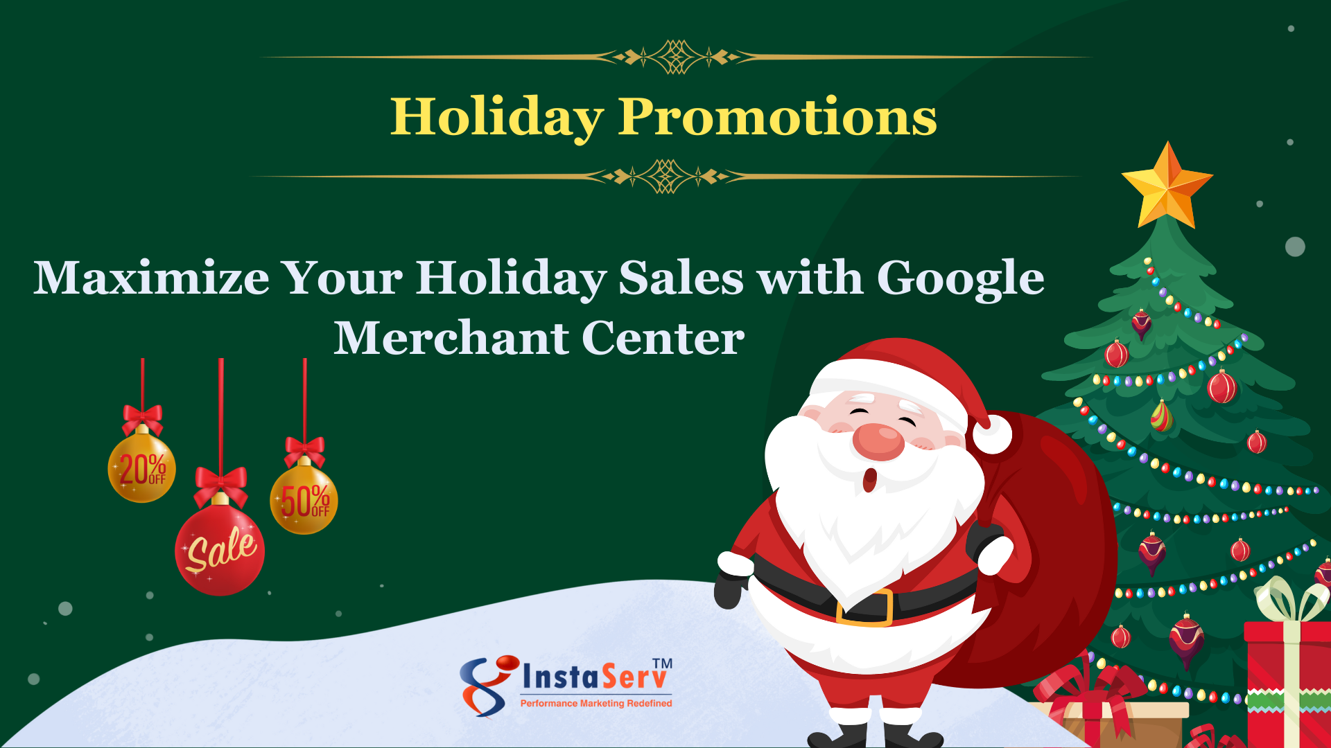 Green and Red Illustrative Holiday Discounts Presentation 