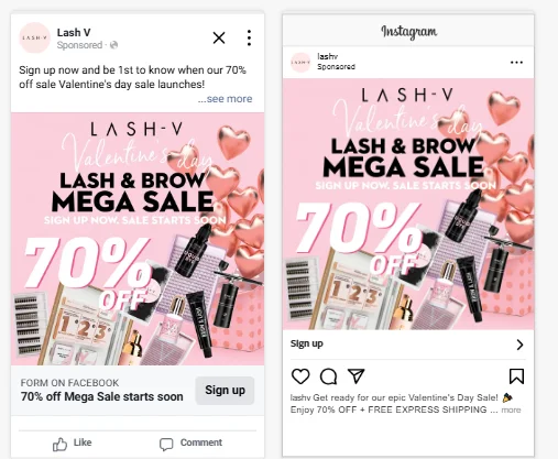 Social media sale image lash v 